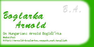 boglarka arnold business card